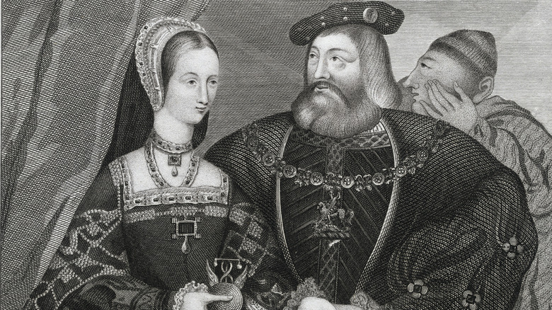 Etching of Mary Tudor with husband Charles Brandon