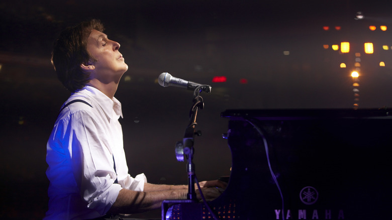 Paul McCartney onstage at piano