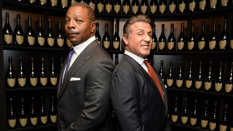 Carl Weathers Sylvester Stallone wall of champagne