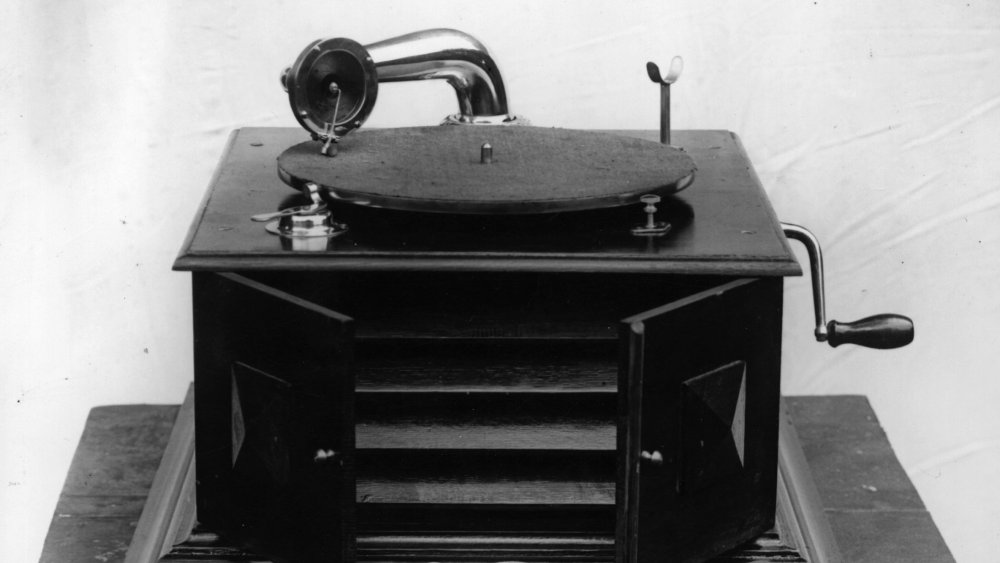 Phonograph playing record