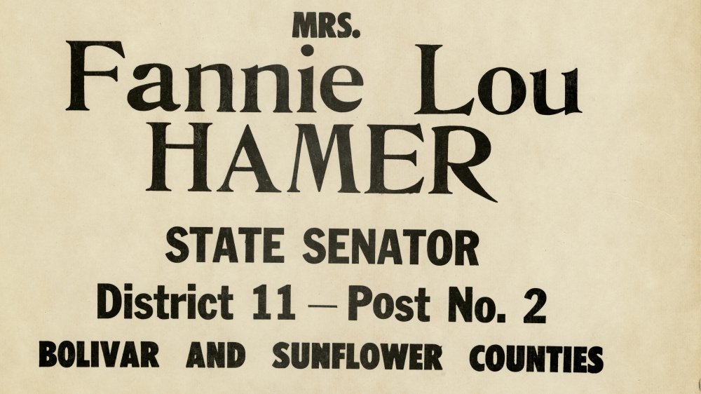 Poster for State Senate Election Mrs. Fannie Lou Hamer 1971 