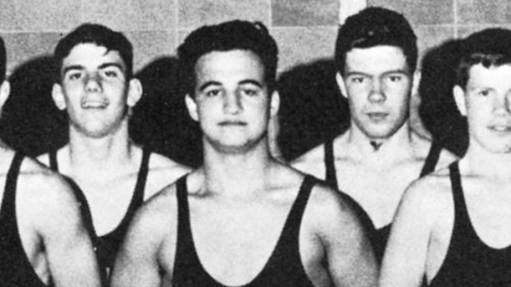 John Belushi on his high school wrestling team