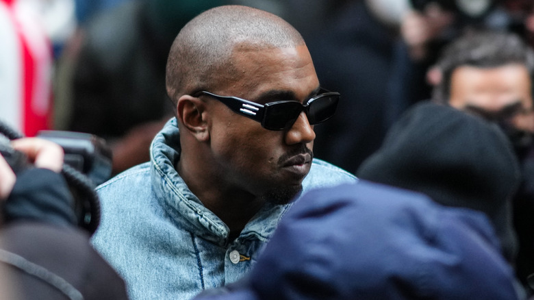 Kanye sunglasses jean shirt