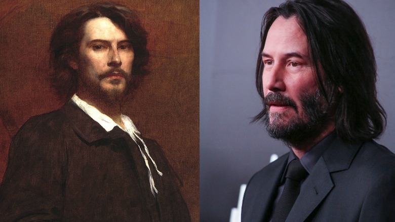 painting of paul mounet and keanu reeves