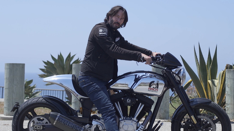 keanu reeves on a motorcycle made by ARCH