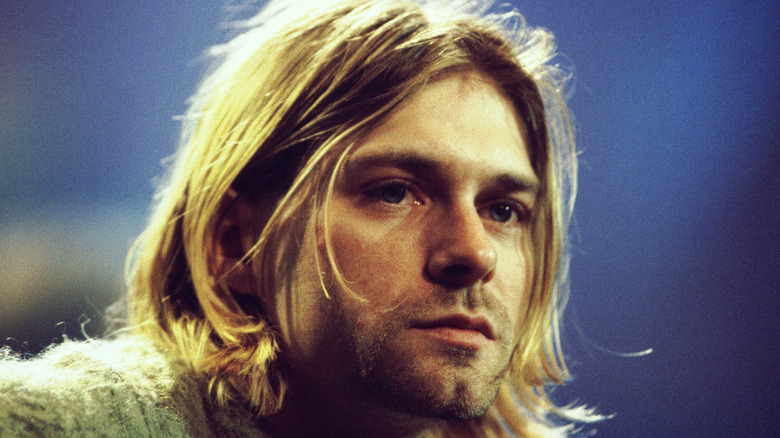 Kurt Cobain looking serious