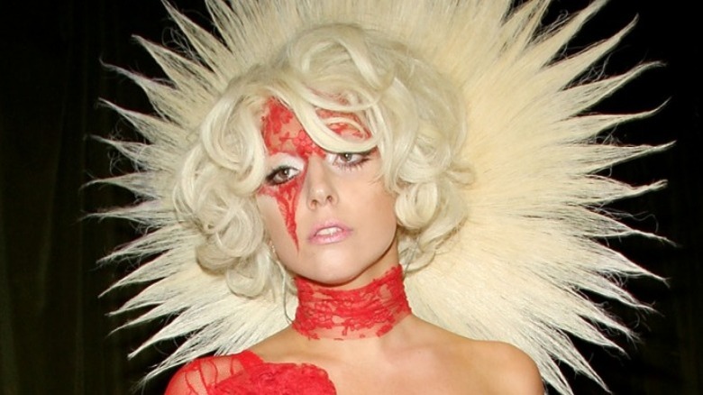 Lady Gaga in stage costume in 2009