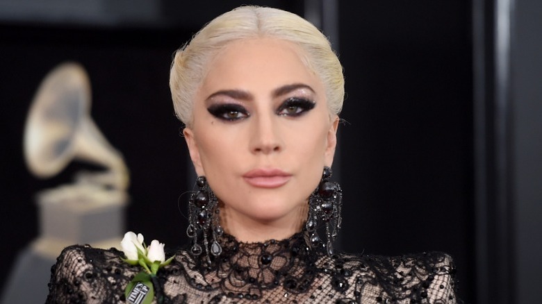 Lady Gaga in black lace in 2018