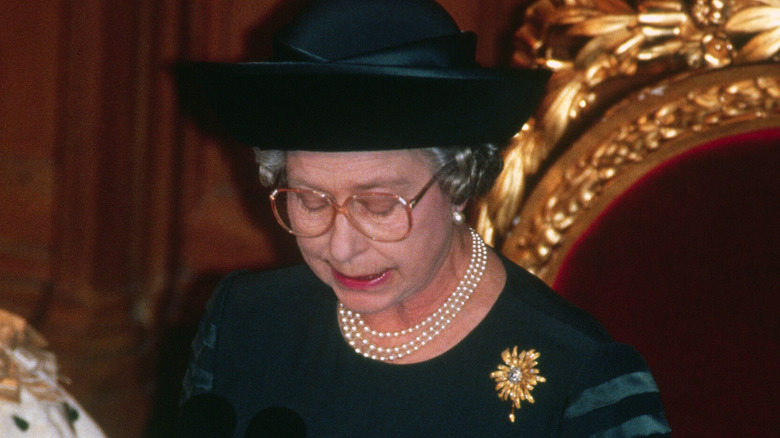 Queen Elizabeth II giving a speech