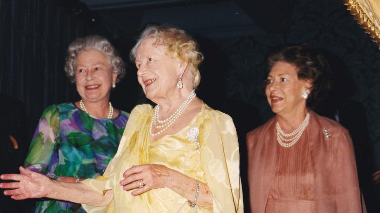 Queen Elizabeth, the Queen Mother, and Princess Margaret