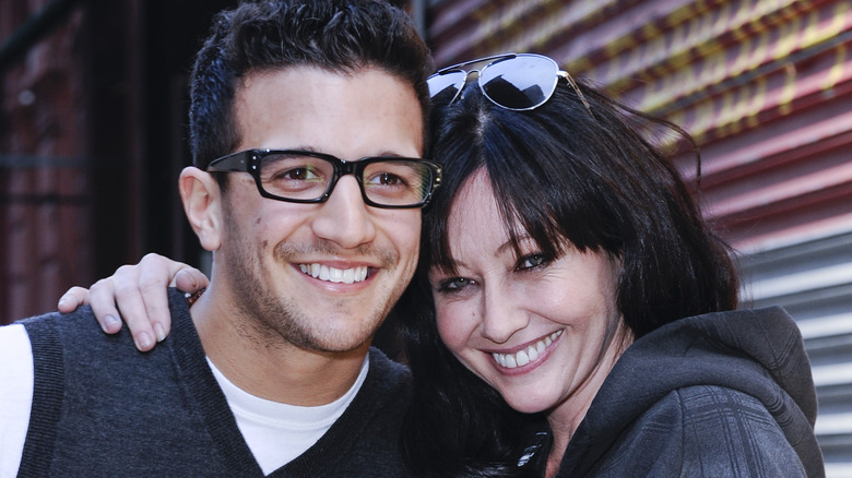 Shannen Doherty and Mark Ballas smiling