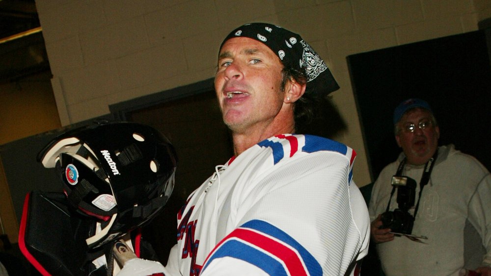 Chad Smith hockey jersey mouth open