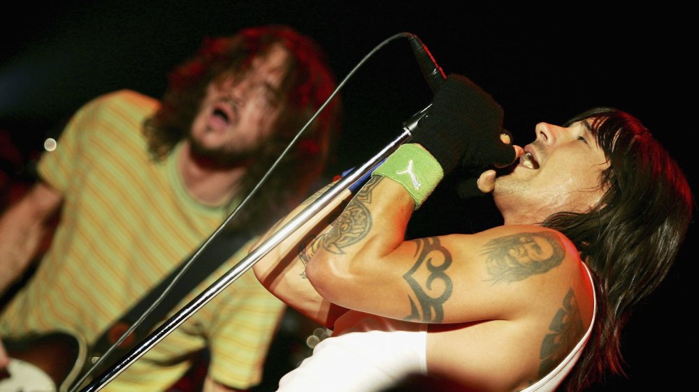 Red Hot Chili Peppers performing on stage