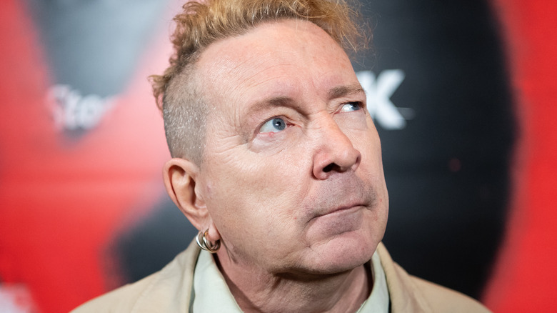 John Lydon Sex Pistols looking upward