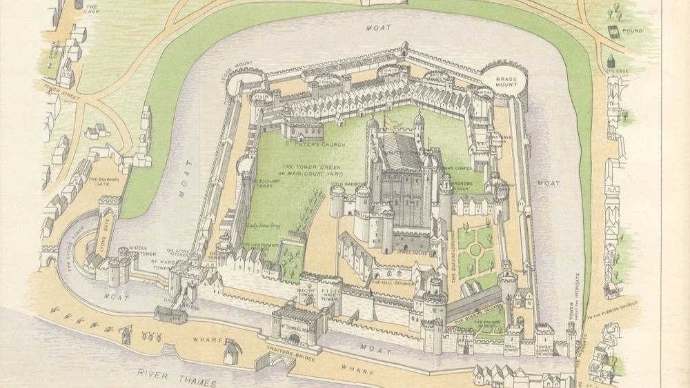 Map of the Tower of London in 1553