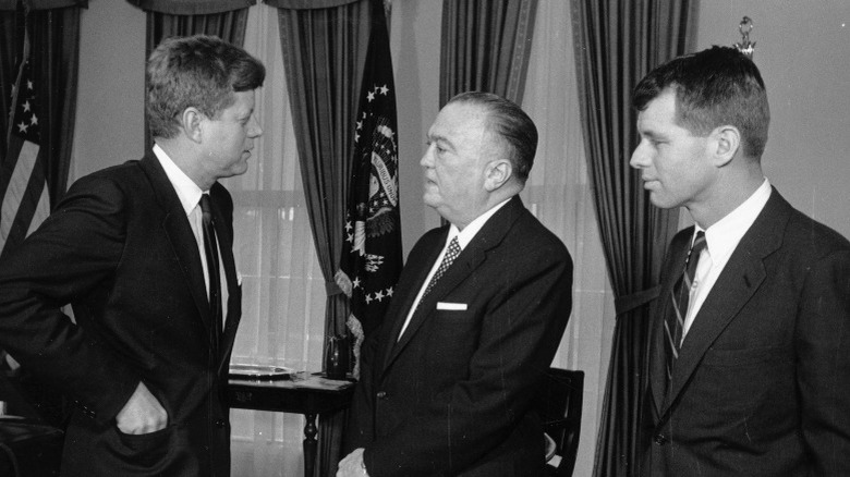 The Kennedy brothers and Hoover talking