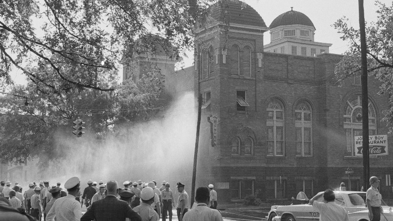 16th Street Baptist Church on fire