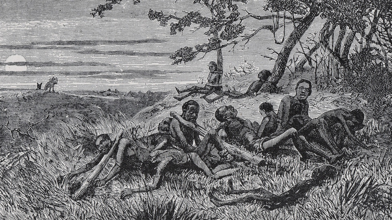 Slaves left to die on a field 