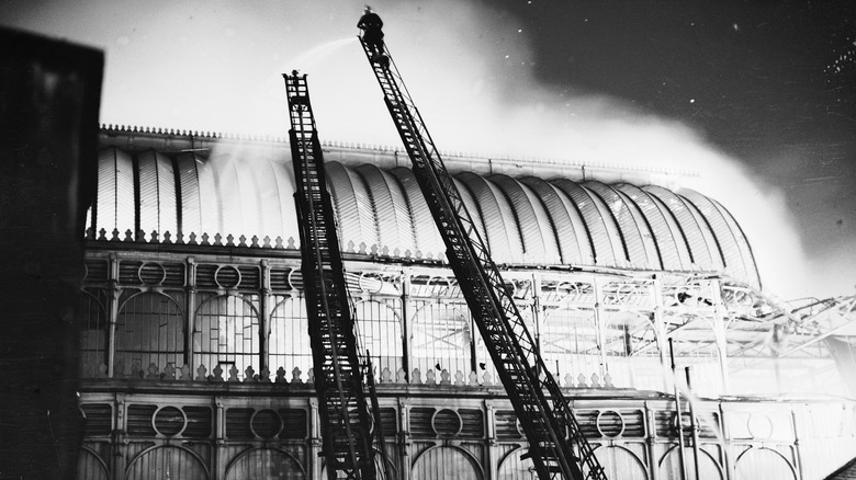 Crystal Palace fire in London