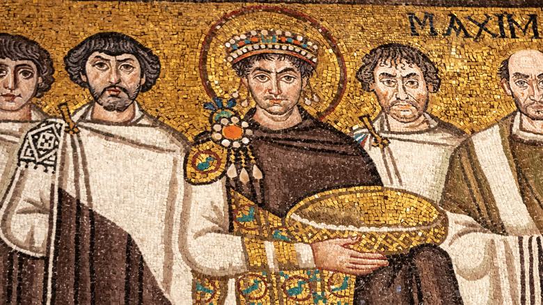 Mosaic of Byzantine emperor Justinian
