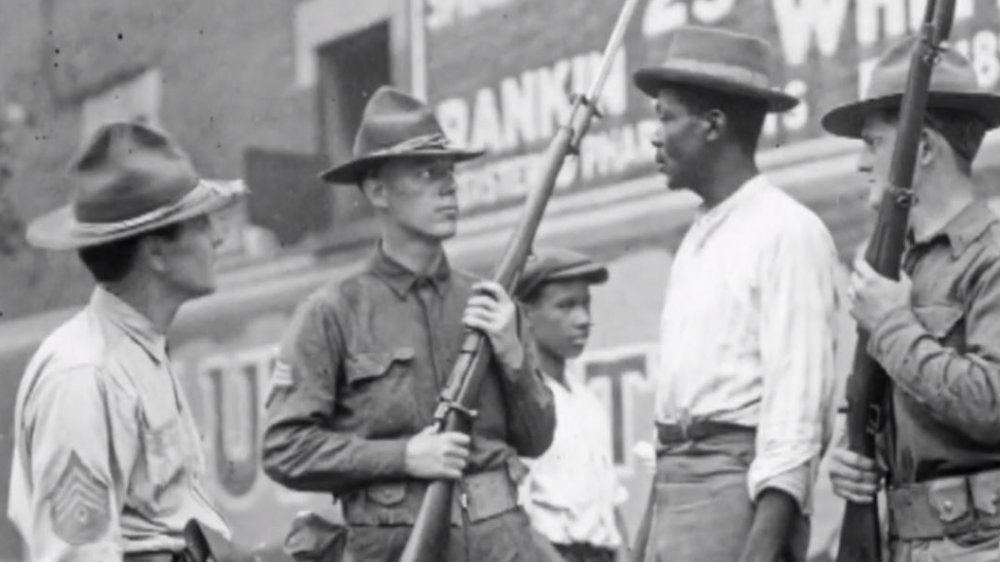 A black man stands off against state militia in 1919's Red Summer race riots