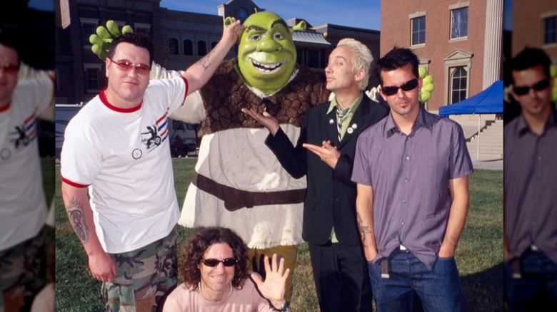 Smash Mouth group photo with Shrek