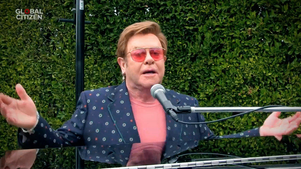 Elton John and microphone
