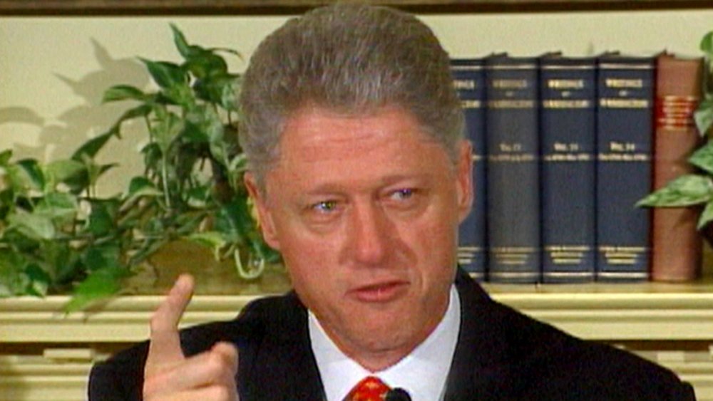 Bill Clinton denying having sexual relations with Monica Lewinsky