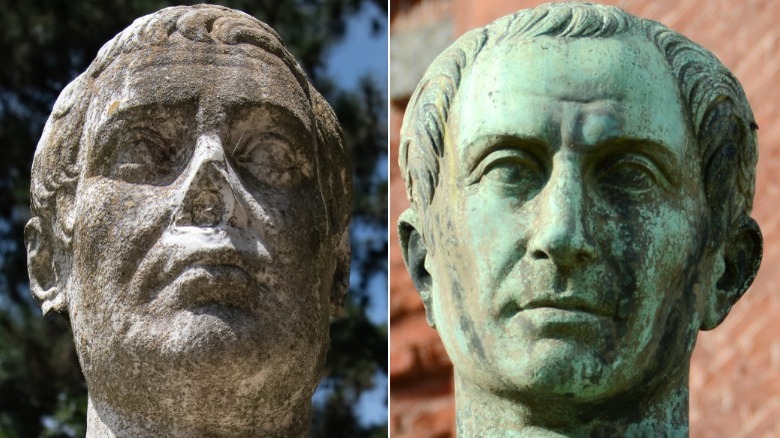 Pompey, Caesar statues