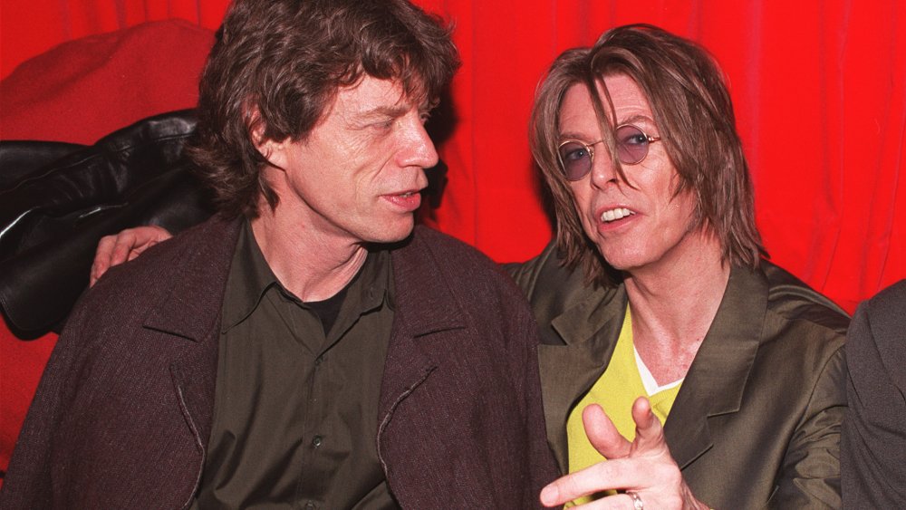 David Bowie and Mick Jagger singing a duet