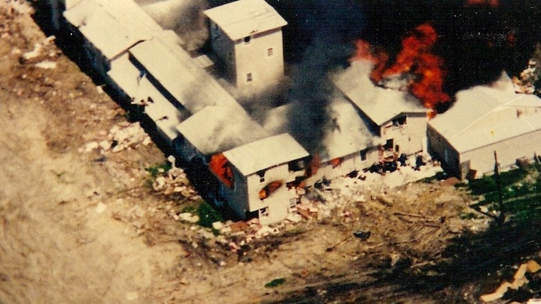 FBI photo of the Mount Carmel Center in flames