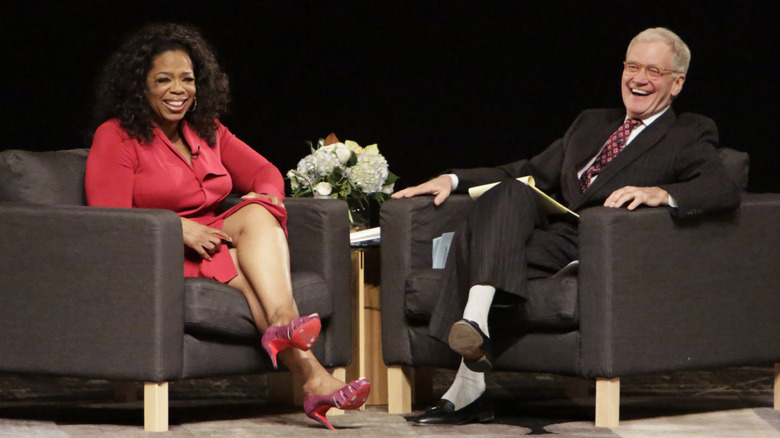 Oprah Winfrey and David Letterman, 2012