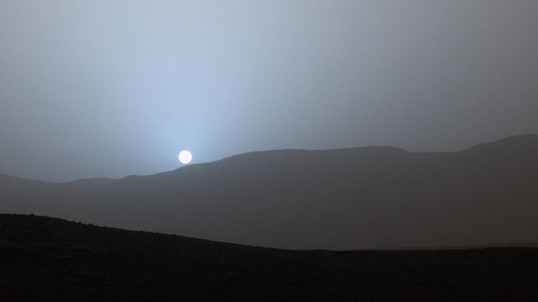 Dusty blue sunset on Mars.