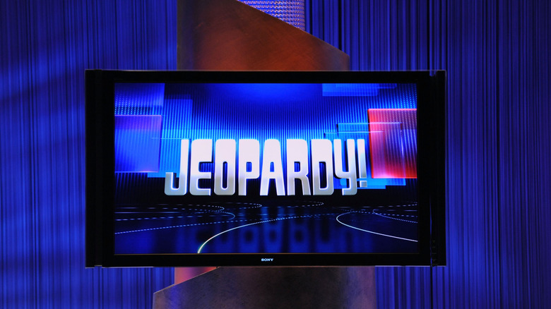 Jeopardy logo on a TV screen