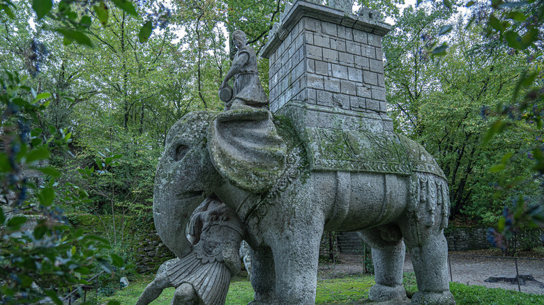 Elephant sculpture in the Garden of Bomarzo