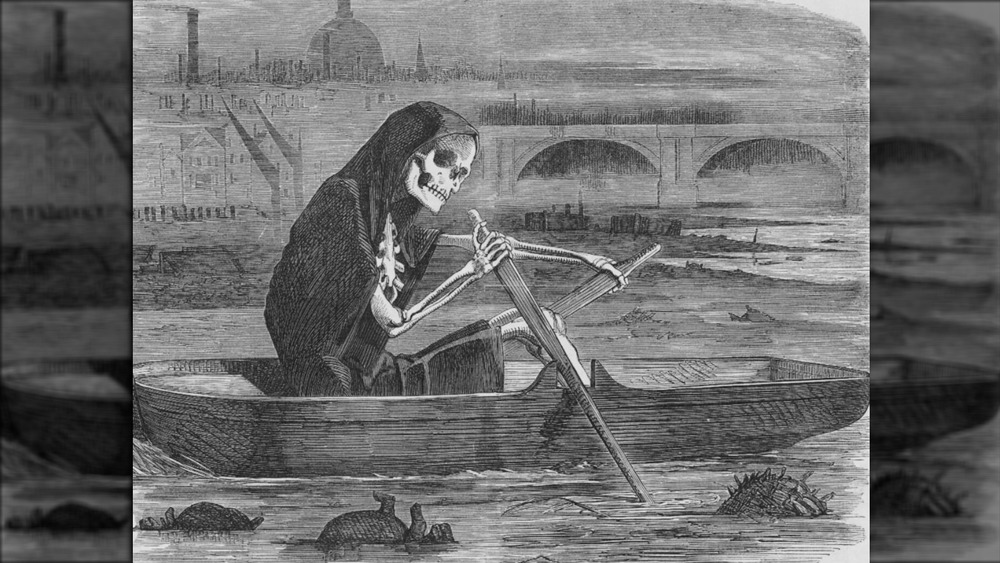 grim reaper on the thames illustration