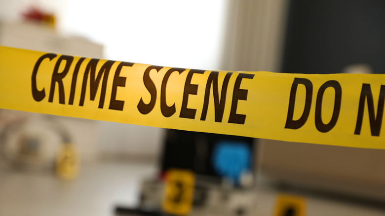 yellow police tape crime scene