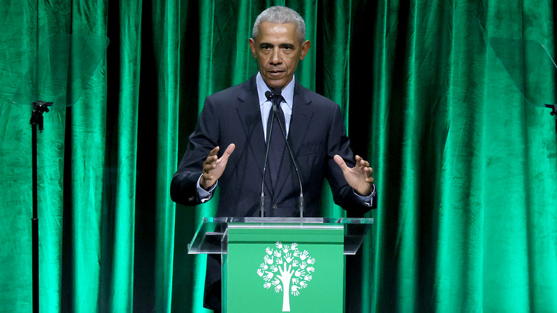 President Obama giving speech