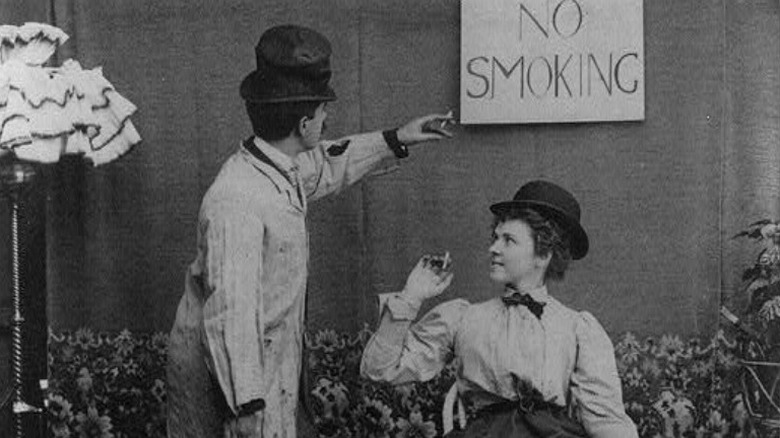 No Smoking sign, 1897