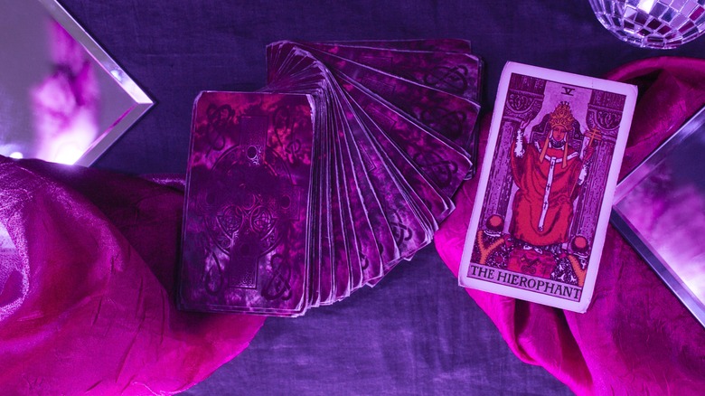 Tarot cards spread out