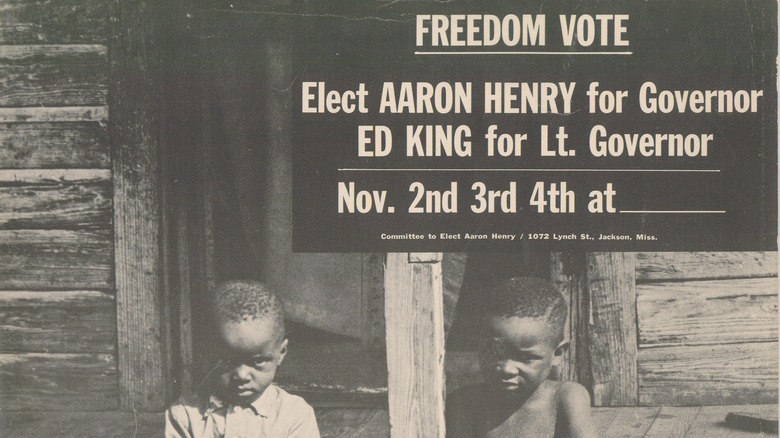 Two Black children in election ad for Henry in 1963 Freedom Vote