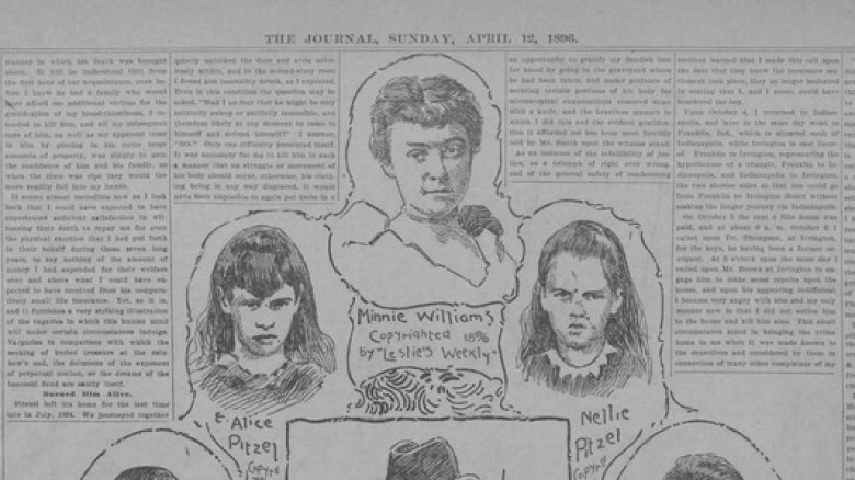 newspaper illustration of murder victims 