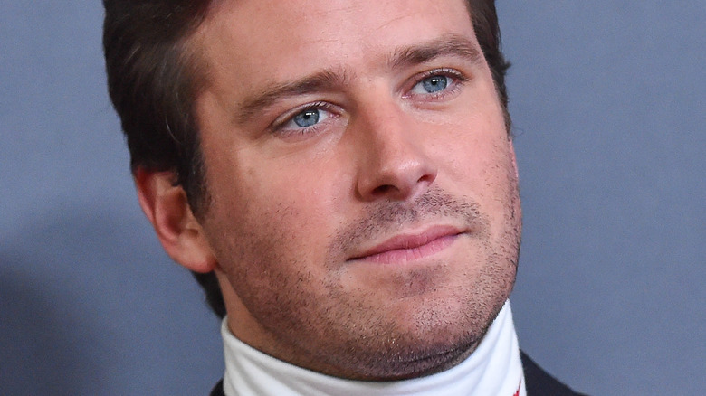 Armie Hammer looking up
