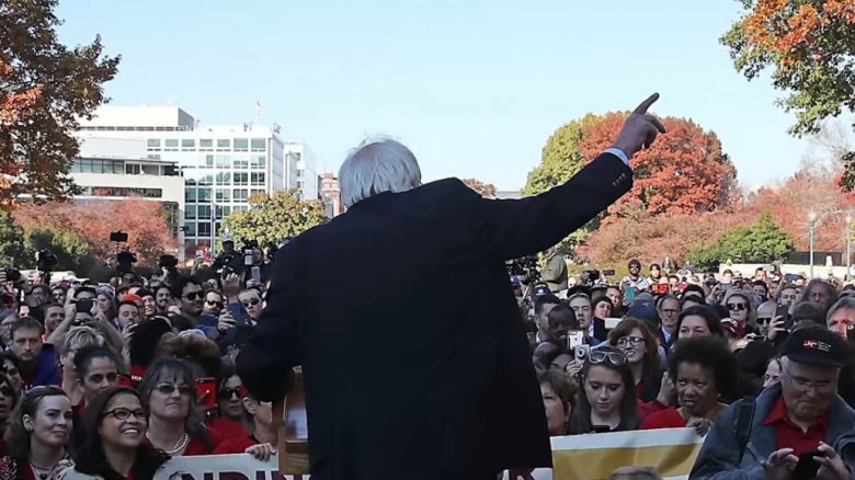 Bernie Sanders at a rally