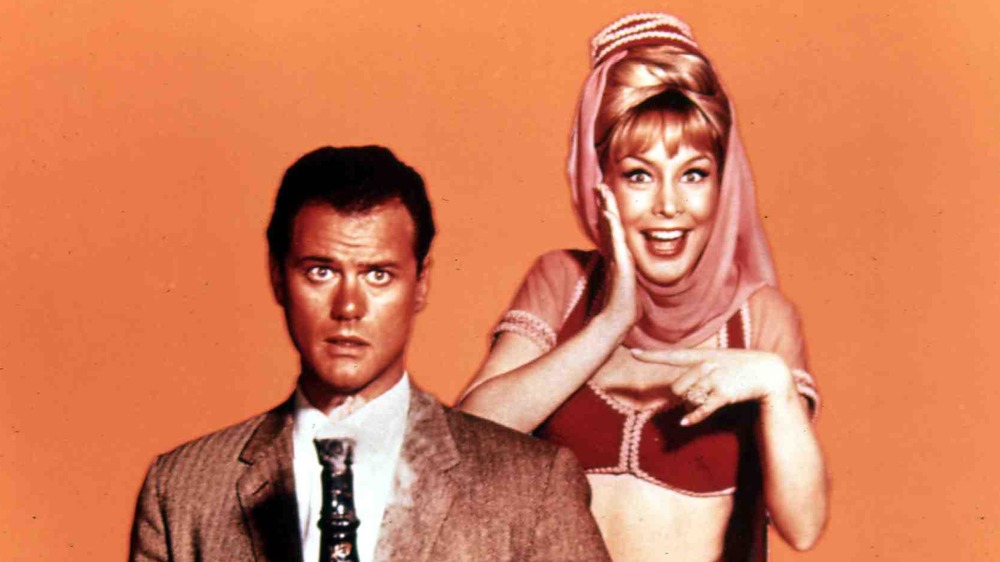 Larry Hagman and Barbara Eden in an "I Dream of Jeannie promo shot