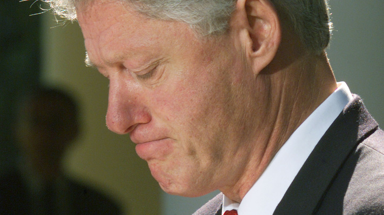 Bill Clinton looking sad