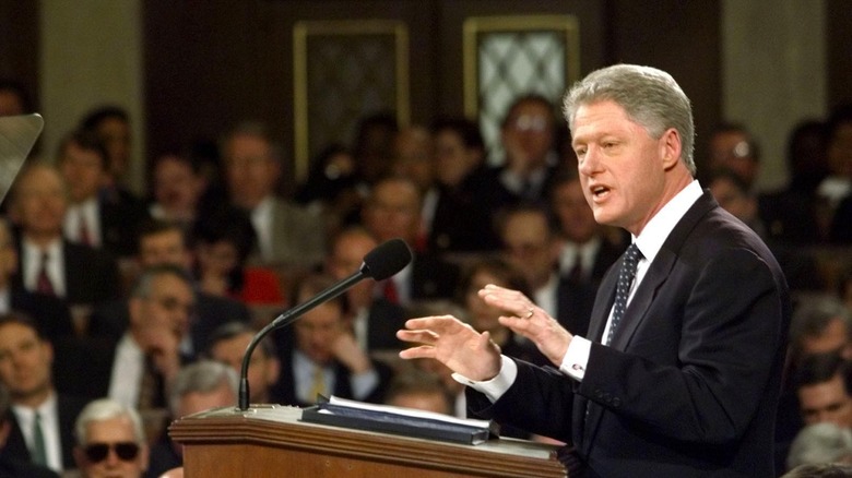 President Clinton gives a State of the Union speech