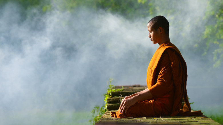 buddhist monk sitting