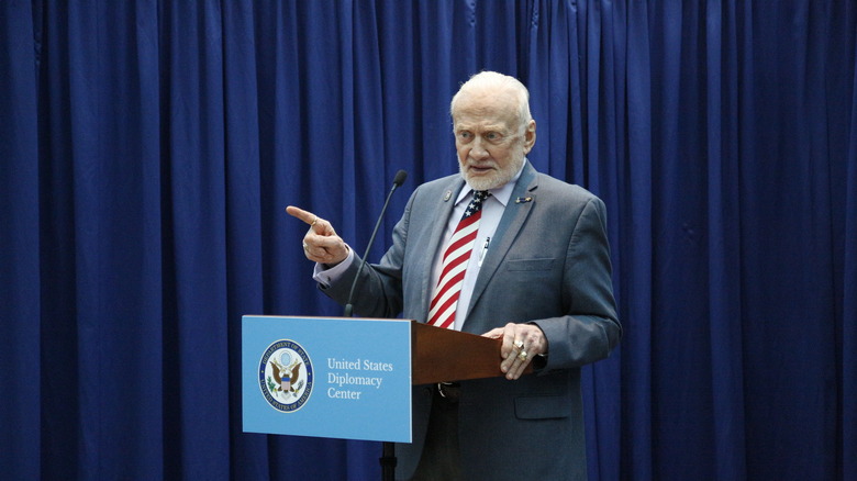 Buzz Aldrin at the U.S. Diplomacy Center in 2019