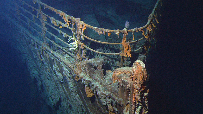 The sunken wreck of the Titanic